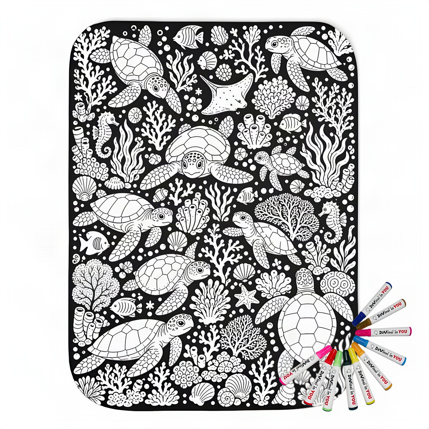 Color your own sherpa coloring blanket with 20 fabric markers