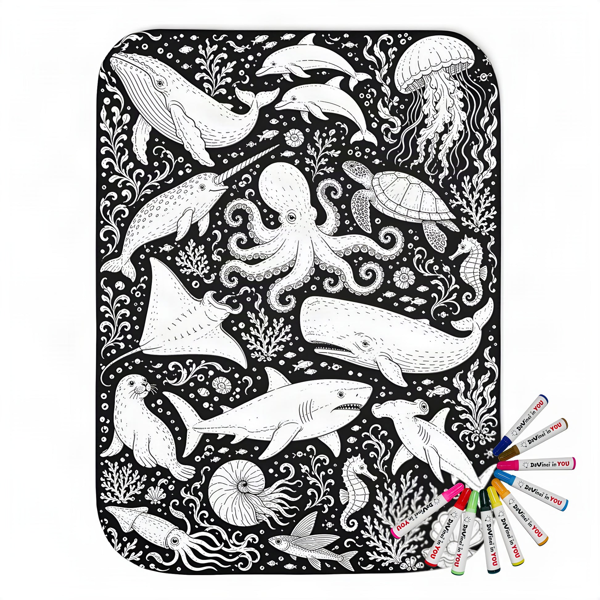 Color your own sherpa coloring blanket with 20 fabric markers