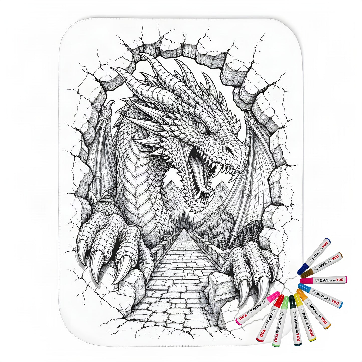 Color your own sherpa coloring blanket with 20 fabric markers
