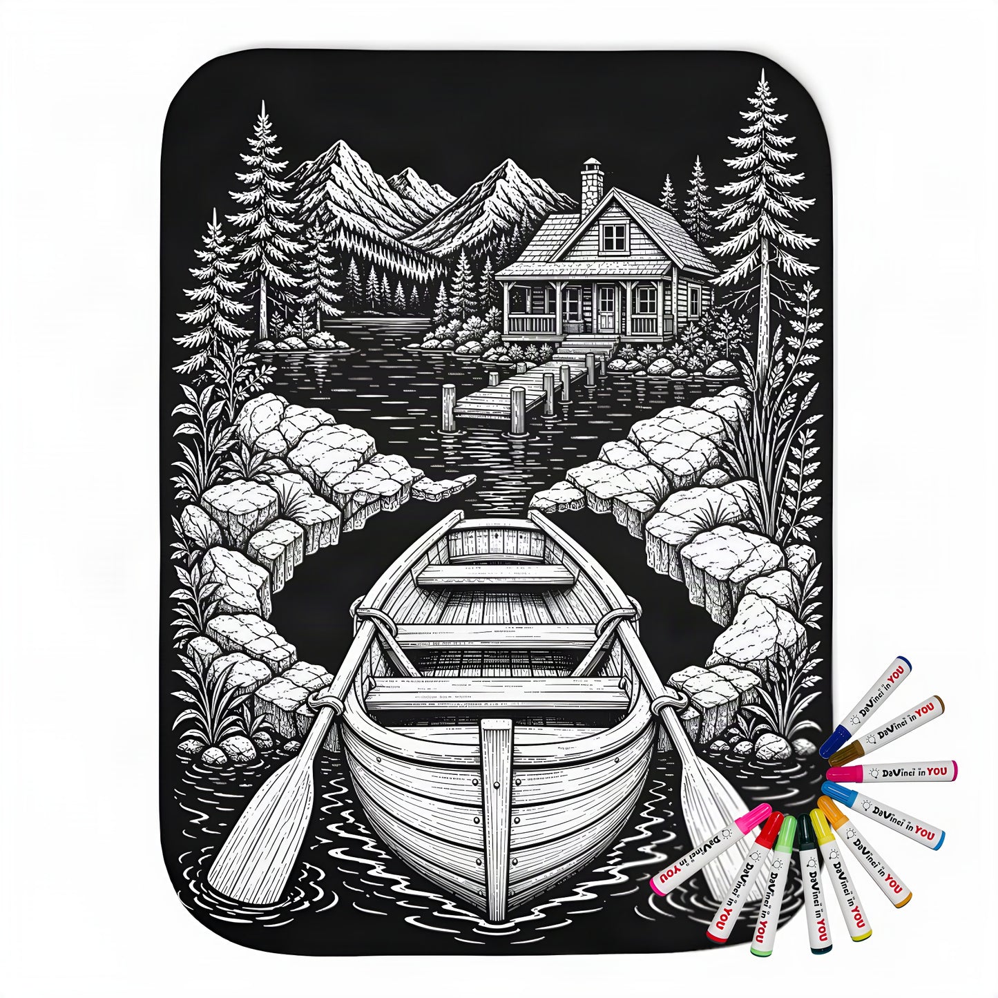 Color your own sherpa coloring blanket with 20 fabric markers