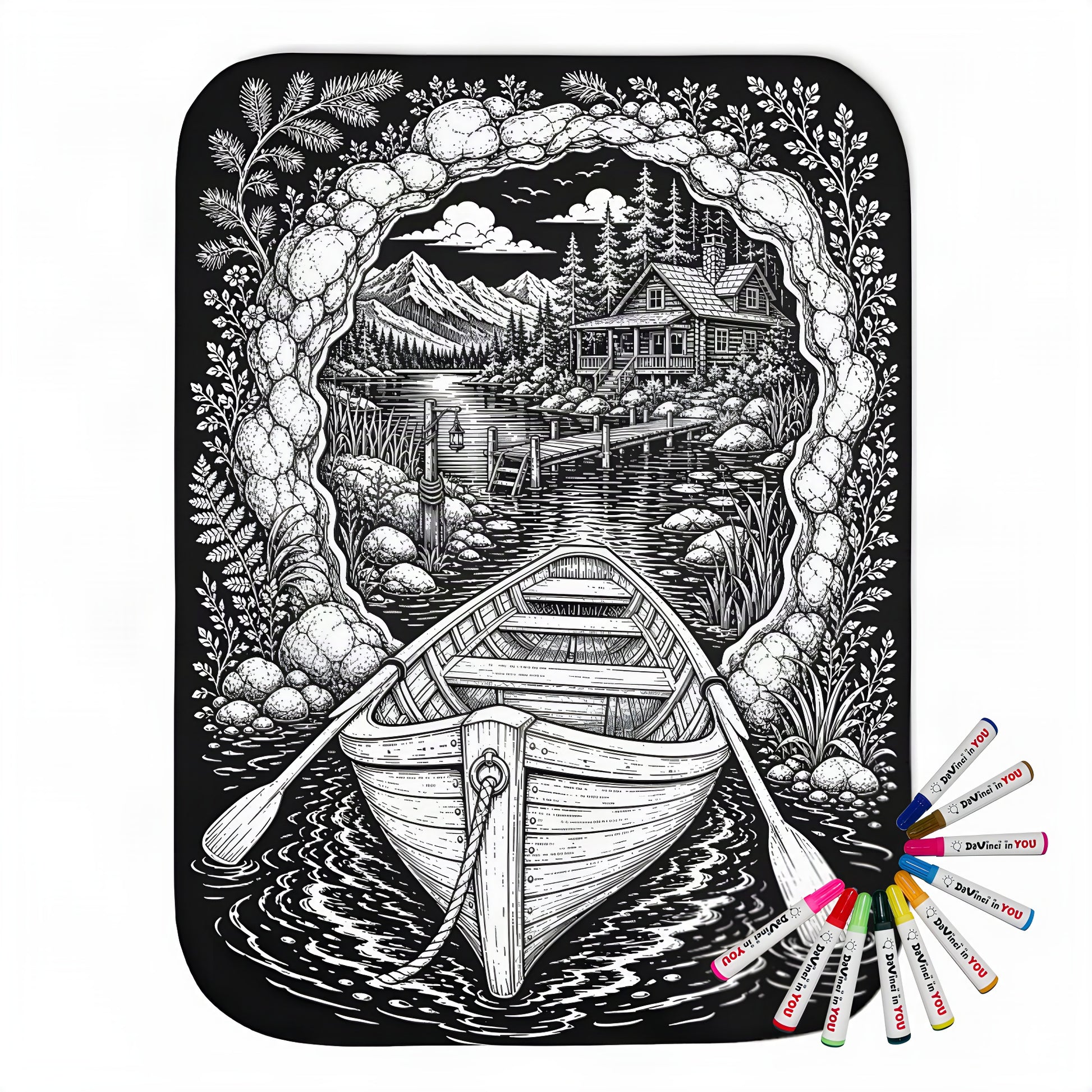 Color your own sherpa coloring blanket with 20 fabric markers