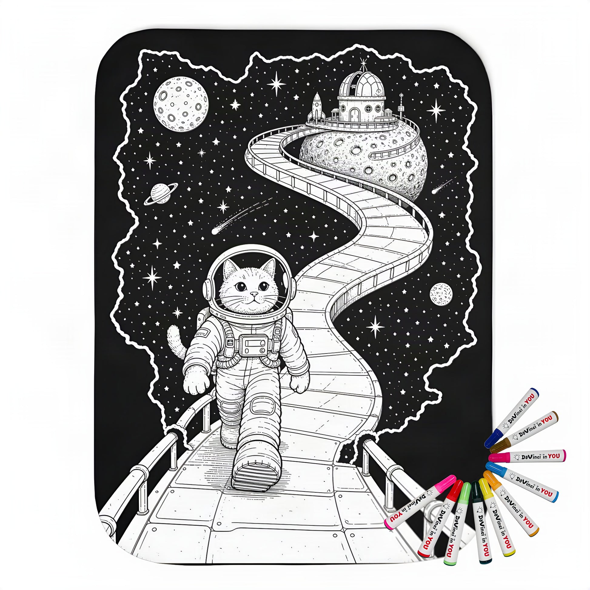 Color your own sherpa coloring blanket with 20 fabric markers