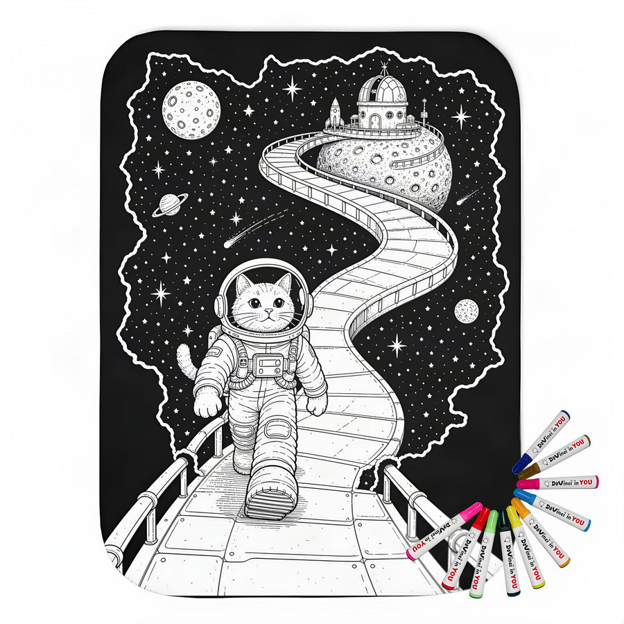 Coloring blanket with fabric markers