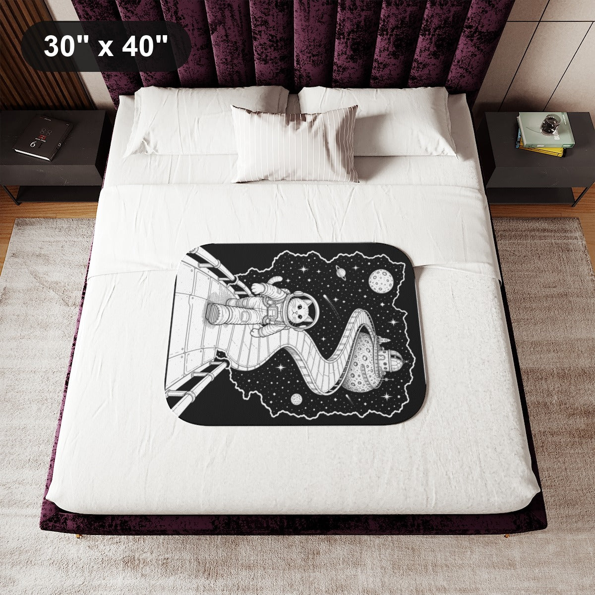 30" x 40" White coloring blanket styled in a room