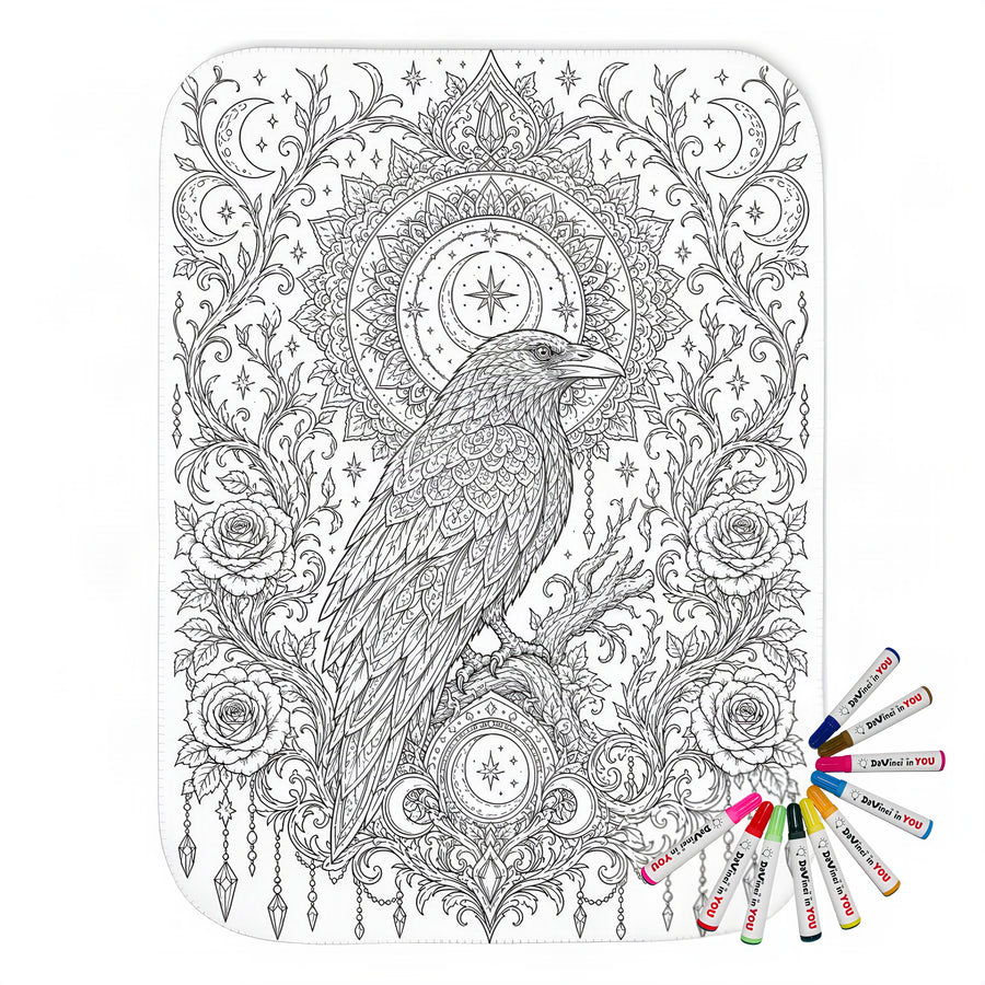 Coloring blanket with fabric markers