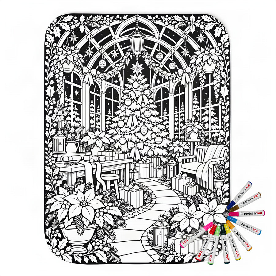 Coloring blanket with fabric markers