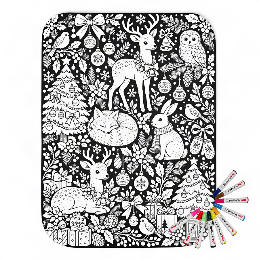 Coloring blanket with fabric markers