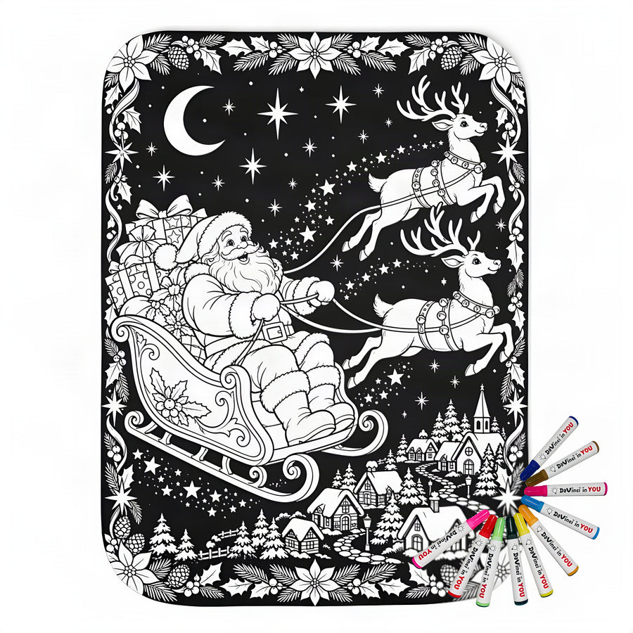 Coloring blanket with fabric markers