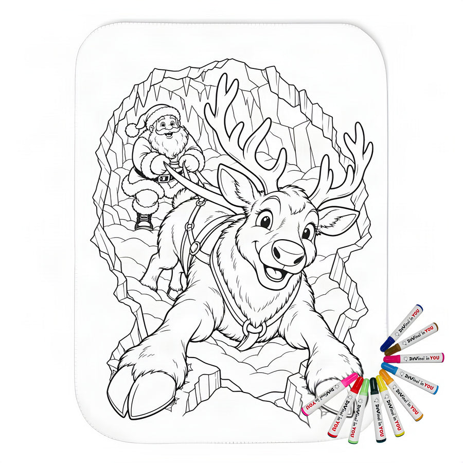 Coloring blanket with fabric markers