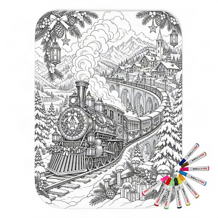 Coloring blanket with fabric markers