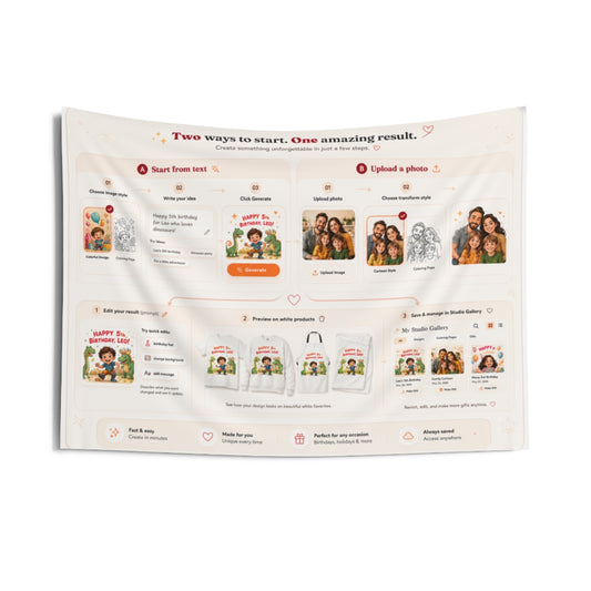 Custom Indoor Wall Tapestry with Your Design