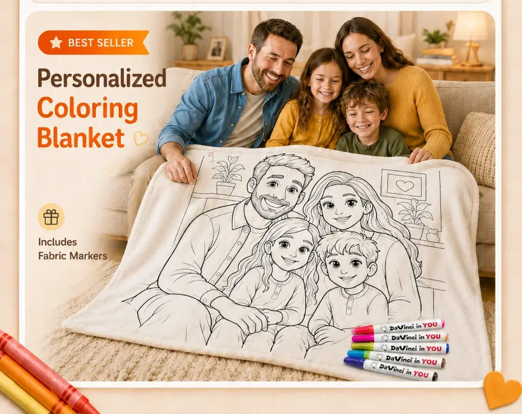 Color your own blanket kit with a printed blanket design