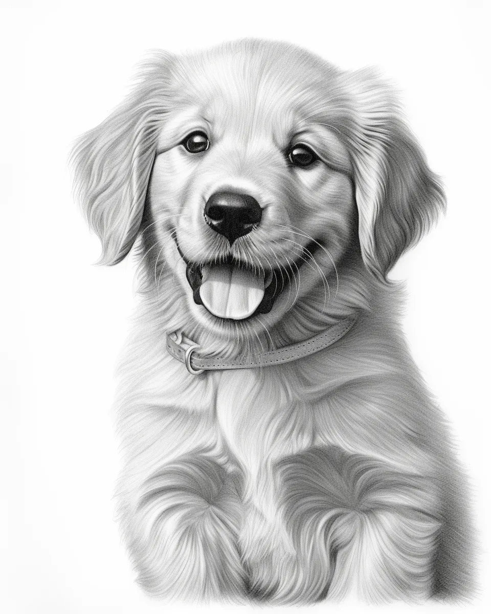 Golden Retriever Puppy coloring blanket design