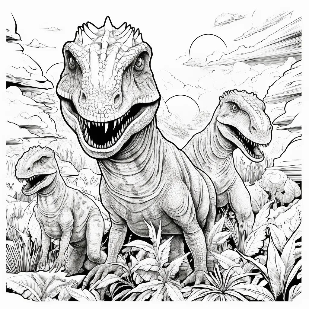 Theropods coloring blanket design
